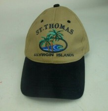 St Thomas US Virgin Islands Baseball Cap Embroidered Hat Beige