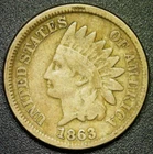 F 1863 1C CN Indian Head Cent