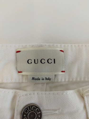Gucci Kids White Unisex Shorts With BRB Tag Trim 12 Women XS to S 457170 9098 - Picture 4 of 5