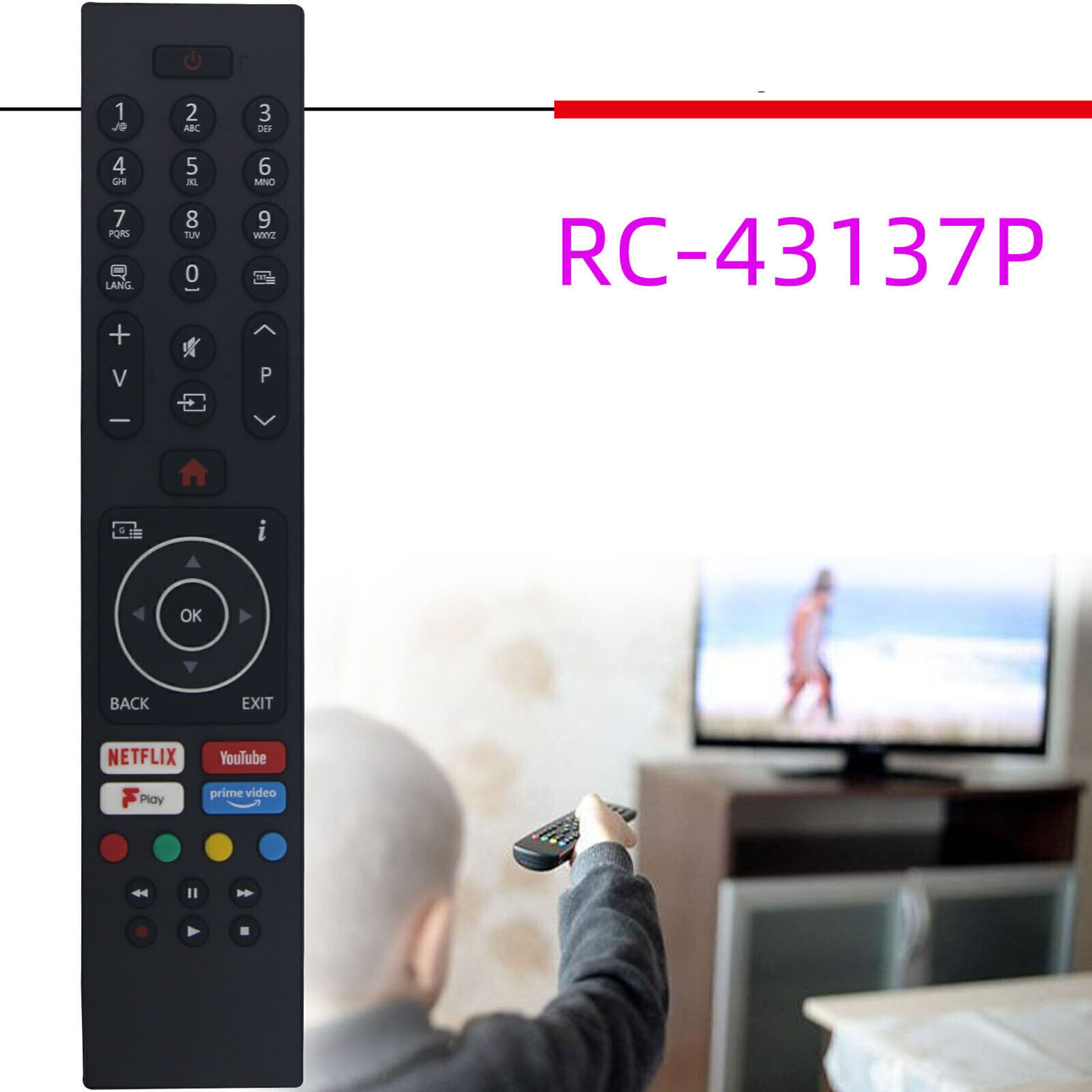 Smart TV Remote Control RC43137P RC43135P for Davitu Vestel Bush Hitachi-image