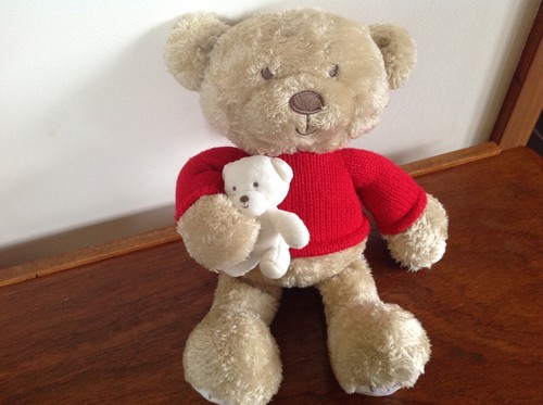 Mothercare Mummy Teddy Bear & Baby Bear Soft Toy Comforter 31cm VGC - Picture 4 of 7