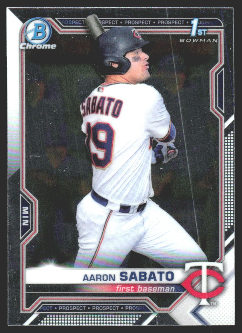 2021 Bowman Chrome Prospects Atomic Refractor Aaron Sabato #BCP-125 BG6
