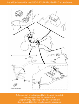 YAMAHA Main Switch Sub Assy, 2DP-XH252-00 OEM GPD125-ANMAX GPD125