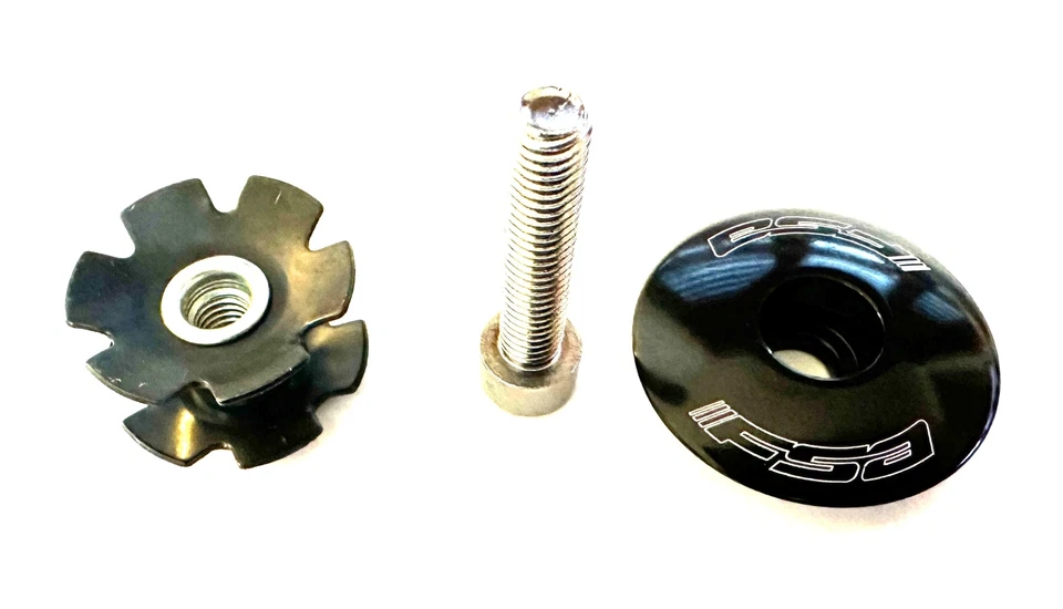 FSA Bicycle Bike Black Alloy Headset Star Nut & Top Cap Set  1-1/8" New - Image 4 of 4