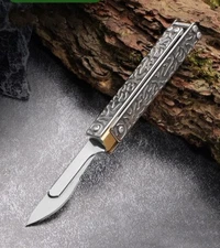 EDC Stainless Steel Pocket Folding Utility Knife Paper Cutter Outdoor Keychain