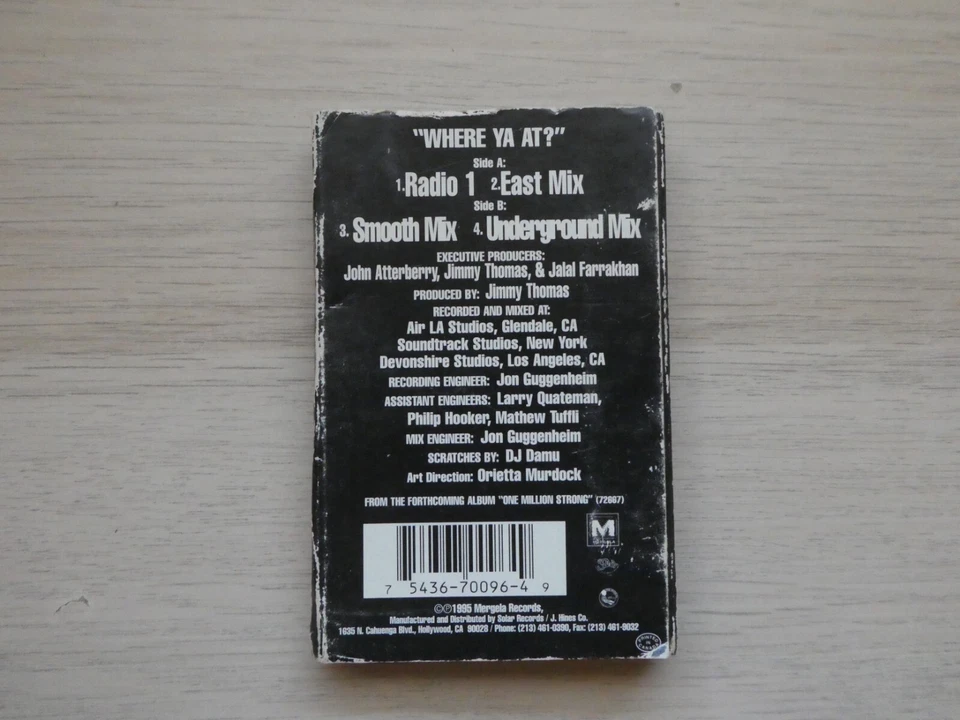 Where Ya At? 90s Hip Hop Compliation Audio Cassette Tape Single ICE T Mobb Deep - Imagem 4 de 4