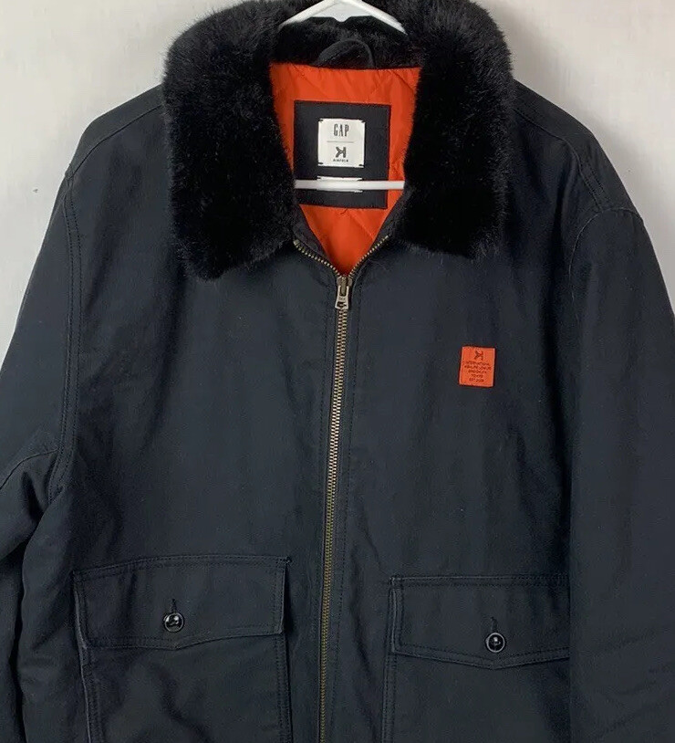 Gap Jacket Bomber Kinfolk x Gap GQ Insulated Coat Black Full Zip