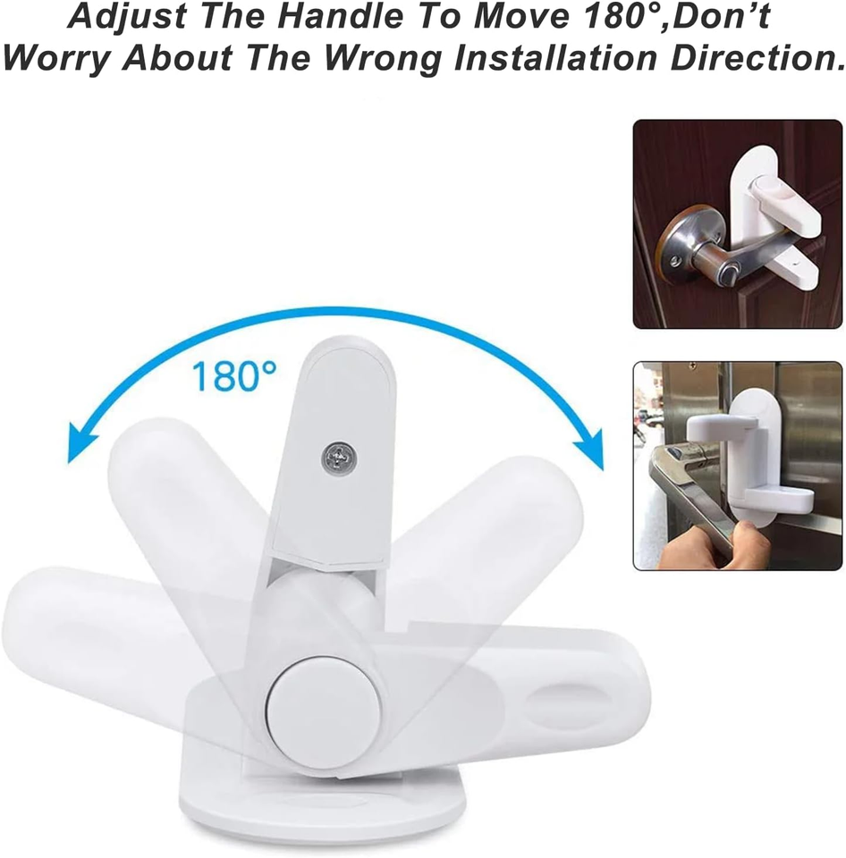 Childproof Door Lever Lock (2 Pack) Prevents Toddlers Pets From Opening