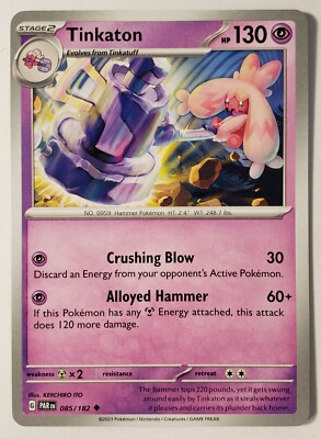 てぃーとん Tinkaton 085/182 NM / M - Paradox Rift Pokemon Card $2