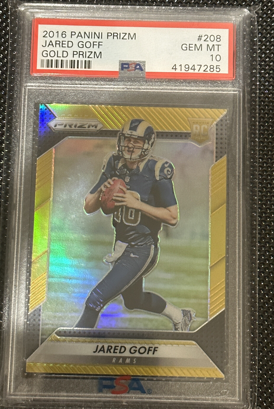 2016 PANINI GOLD PRIZM /10 #208 JARED GOFF ROOKIE PSA 10 - POP 1