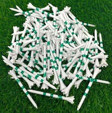 Four Leaf Clover/Shamrock 3    Plastic Golf Tees White with Green 100 Tee Green