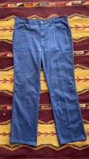 Vintage 70s Dickies Pants Trouser Faded Blue Talon Zipper USA Made 36x30 Basic
