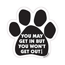 You May Get In But You Won't Get Out Dog Paw Car Magnet