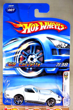 2006 Hot Wheels 7 First Editions 7/38 '69 CORVETTE White Variant w/Chrome OH5Sp