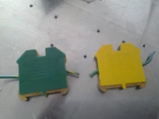 Woertz 3 Position earth gounding Terminal Block 3436/4V Din Rail 34364     2 Lot