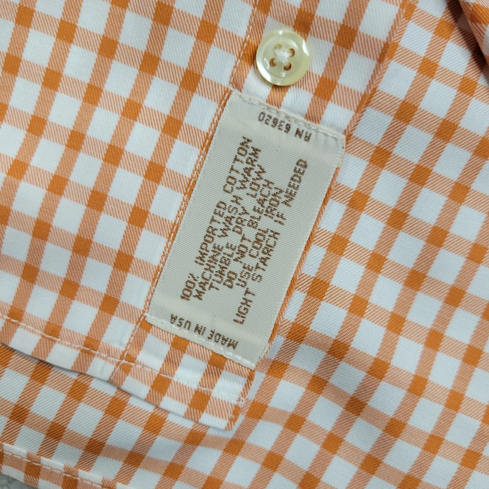 Paul Stuart Shirt Men 15.5 Vintage Dress USA Made Button Up Long Sleeve Gingham - Image 4 of 4