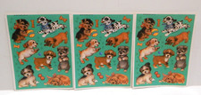 Lot of 3 Vintage 1987 Hallmark Sticker Sheet Dogs Puppies