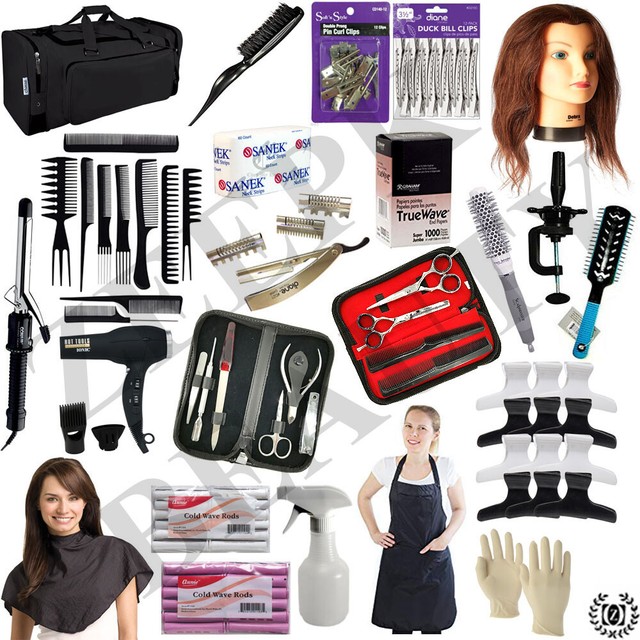 BASIC COSMETOLOGY SCHOOL STUDENT KIT FOR HAIR STYLING AND CUTTING