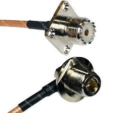 RG400 UHF Female Flange to N Female Bulkhead Angle RF Cable FAST-SHIP LOT