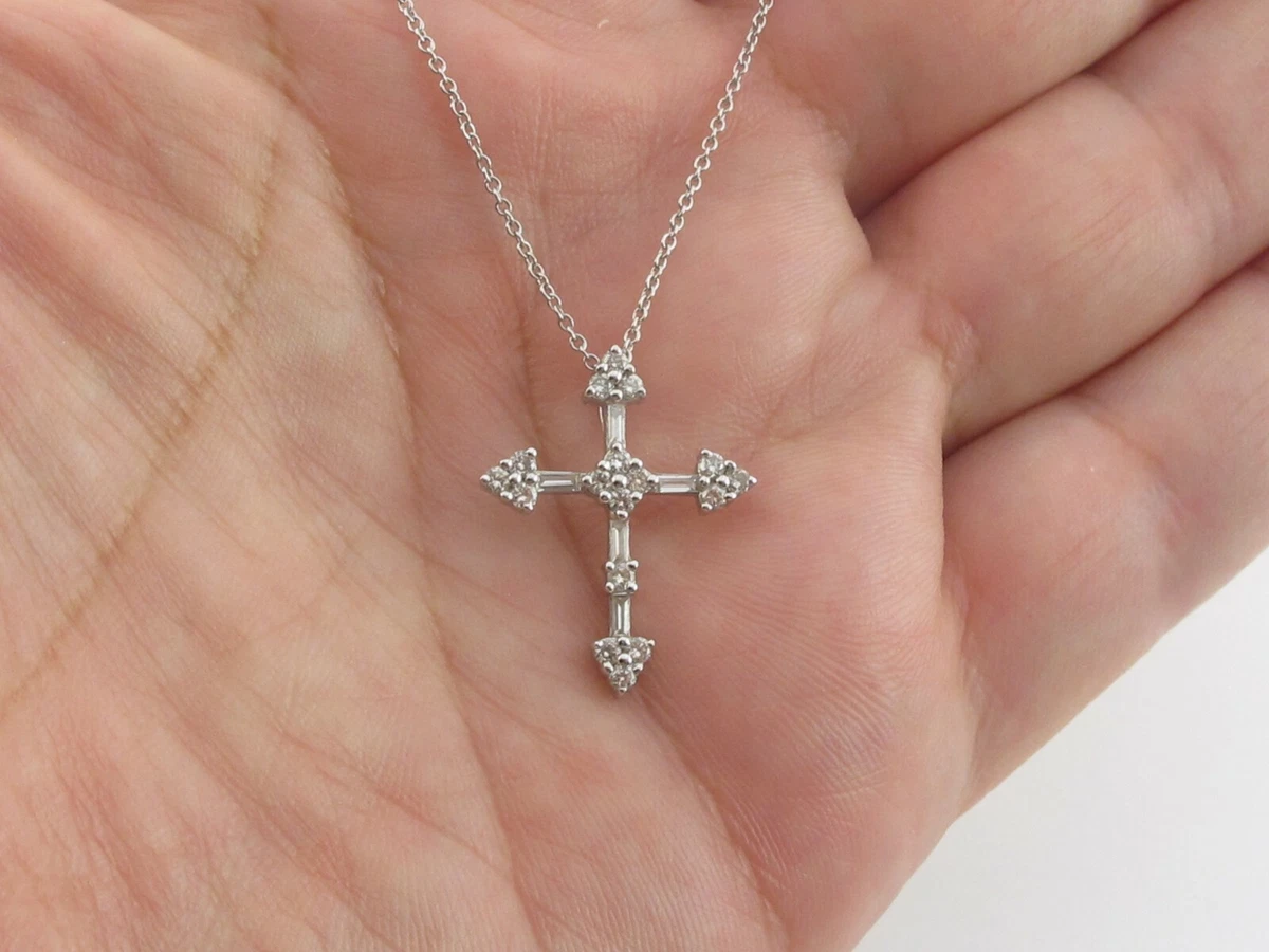 Diamond cross cheap necklace ebay