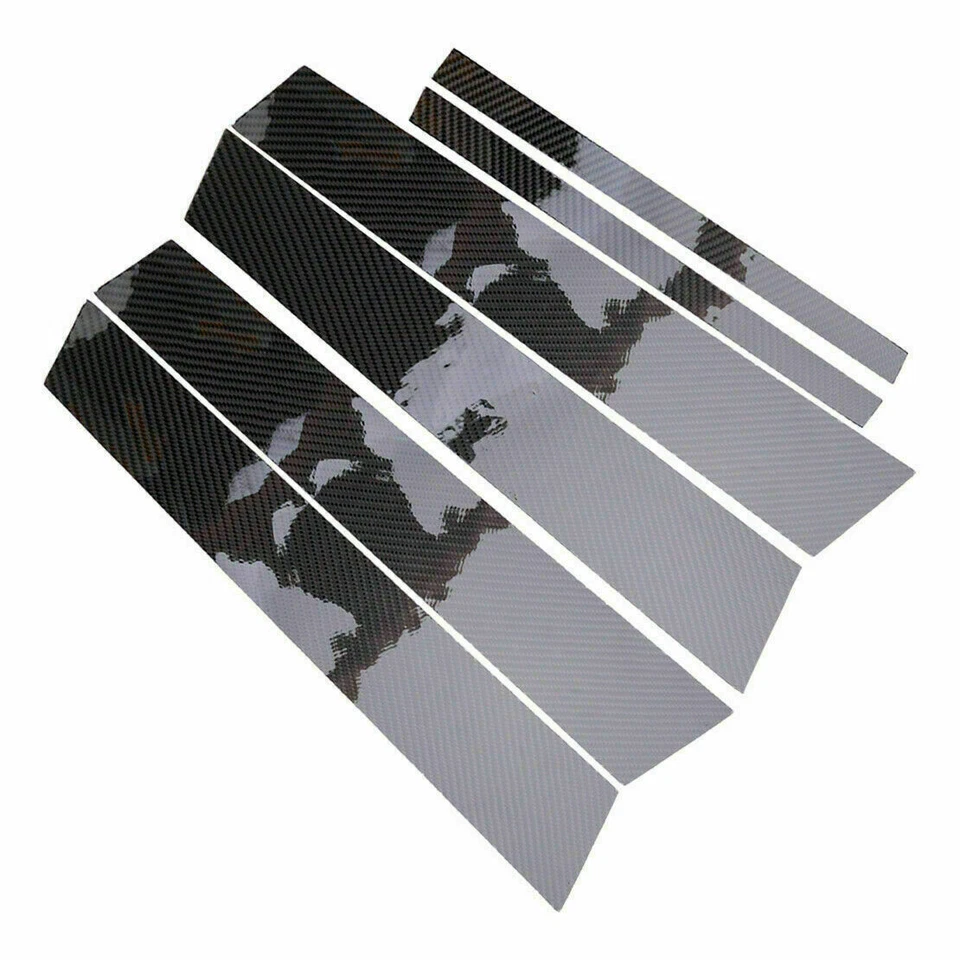 Calcomanía de cubierta de moldura de pilar B de fibra de carbono 5D para BMW Serie 3 05-12 E90 Foto 3 de 4