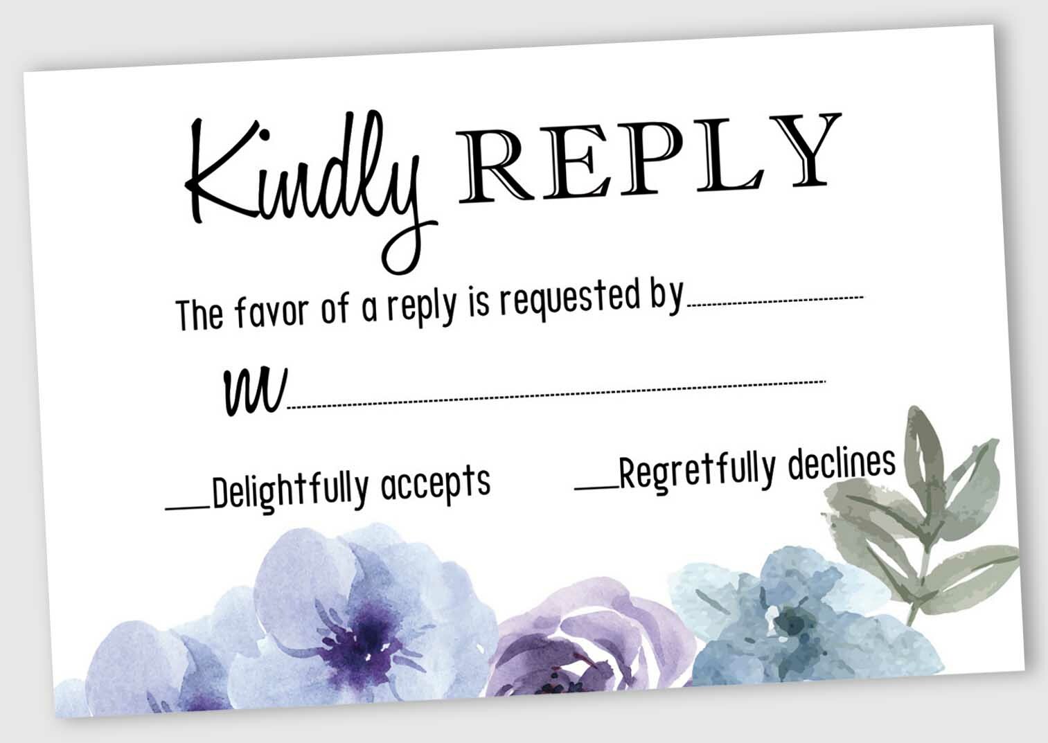 Inkdotpot 50 Blank RSVP Cards With White Envelopes Floral 4"x6"-RSVP-21A |  eBay