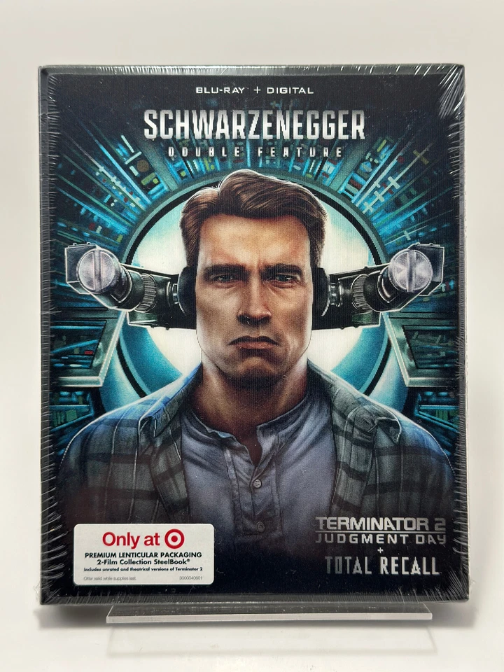 SCHWARZENEGGER DBL FEATURE - TERMINATOR 2 JUDGEMENT DAY ☆ TOTAL RECALL STEELBOOK - Image 2 of 4