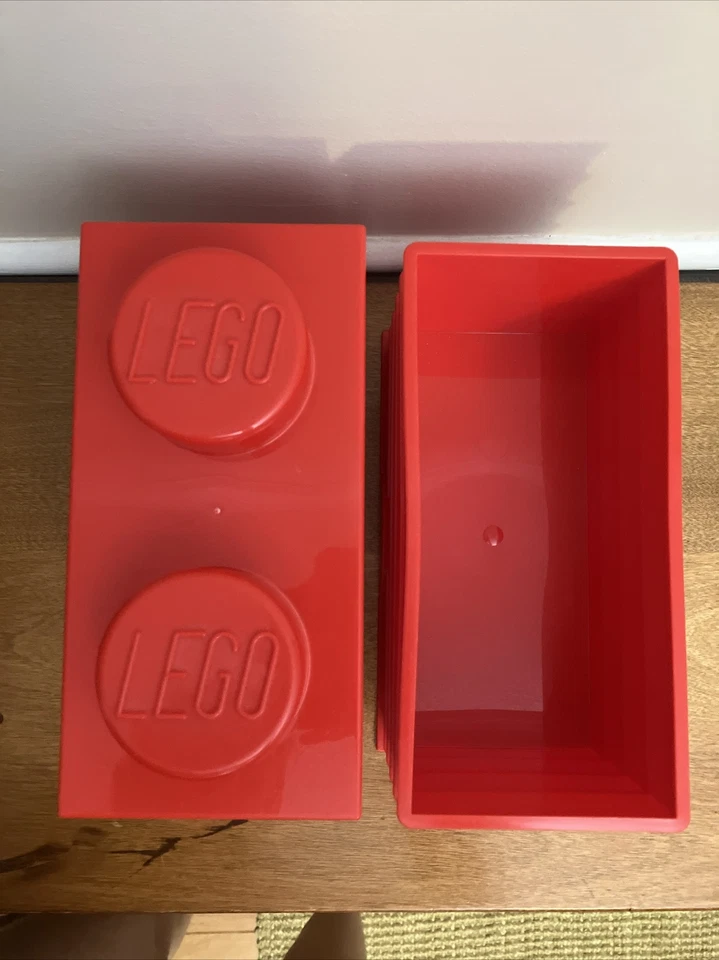 LEGO Ladrillos de Almacenamiento Rojo Negro Verde Caja Contenedor Lote de 3 Foto 4 de 4