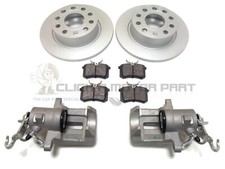 VW GOLF MK5 MK6 2.0 TDi REAR LEFT AND RIGHT BRAKE CALIPER SET & DISCS AND PADS
