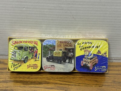 LA SAVONNERIE de NYONS Perfumed Soap Cotton Flower in Tins 3 x 3.5oz