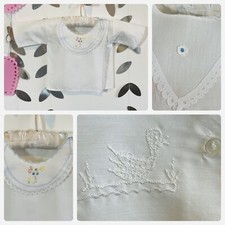4 Vintage 1900s Edwardian Baby White Smock Dresses Embroidered Designs-Lot