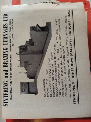 Da12a Ephemera Ingenieurwerbung 1959 Sinter- und Lötöfen GmbH 
