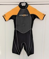 Youth Hyper Flex Access 2.0 WetSuit Shorty Black Gray Yellow Sz 12 Water Sport