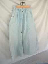 Cherokee Light Blue Denim Skirt Button Front Vintage 80 s Size 6