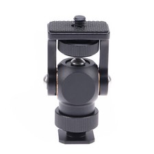 Aluminum Alloy Hot Shoe Mount - 360  Rotating  180  Tilt Bracket w/ 1/4" Screw