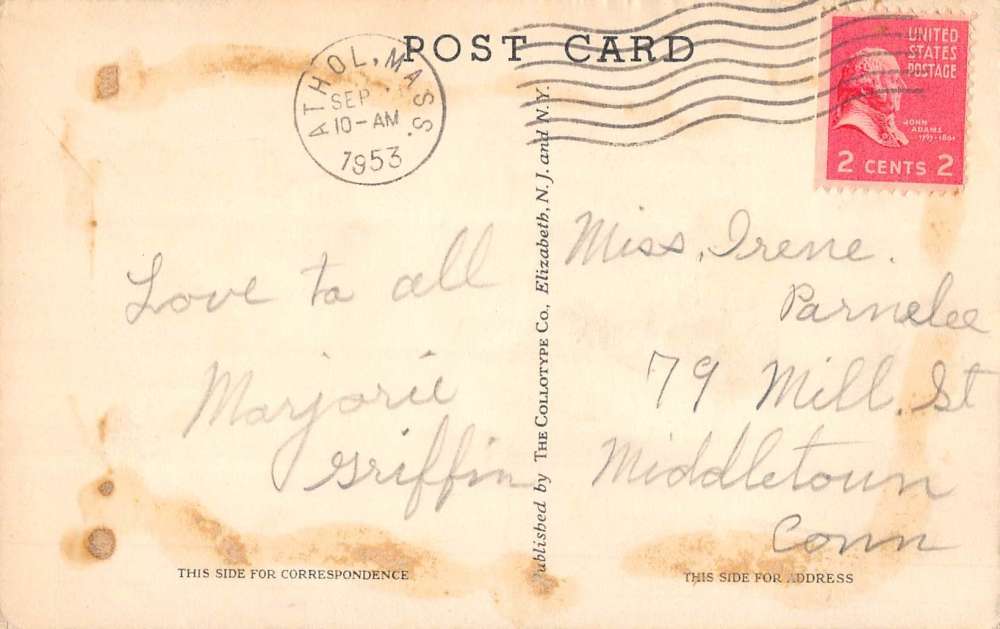 Athol Massachusetts Lake Ellis Athletic Field Antique Postcard K95025