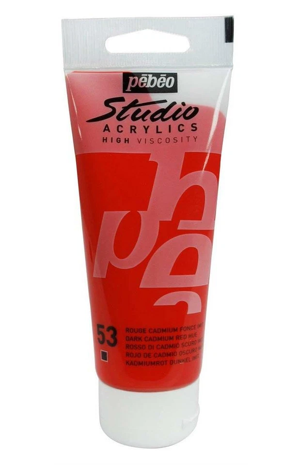 [Ref:837053] PÉBÉO Peinture Studio Acrylique Tube Rouge Cadmium Foncé