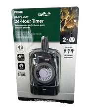 Heavy Duty 24-Hour Timer with 2 Grounded Outlets. New. (for Christmas Lights…)