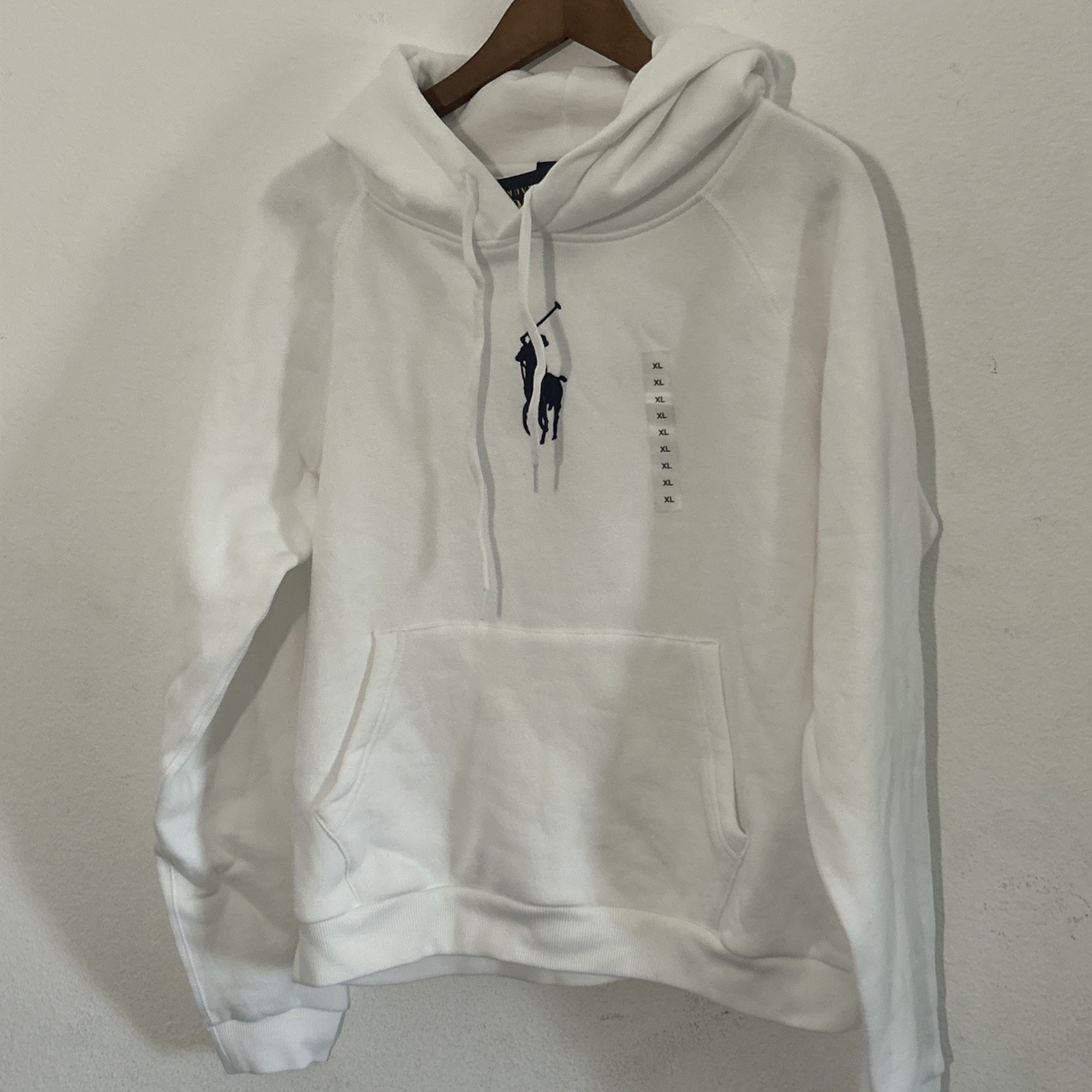 POLO RALPH LAUREN BIG PONY FELPA CON CAPPUCCIO BIANCA X Large