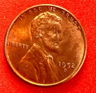 1952-S Lincoln Wheat Cent Penny GEM RED BU From an Original Bank Roll