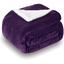 Kuscheldecke Woll-Decke Sofaüberwurf Wohndecke Bettdecke 220x240 Lila