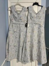 Adrianna Papell Floral Jacquard Midi Dress - Sky Blue - Size 8