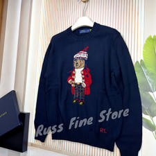 POLO RALPH LAUREN Polo Navy Bear Sweater Holiday Limited Men Size - XL