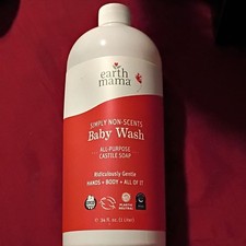 Earth Mama Simply Non-Scents Baby Wash All-Purpose Castile Soap 34 fl oz