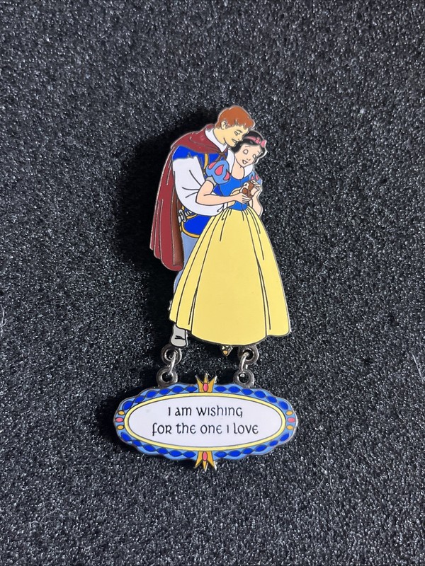 DISNEY PIN SNOW WHITE PRINCE CHARMING VINTAGE DANGLE WISHING FOR THE ONE I LOVE