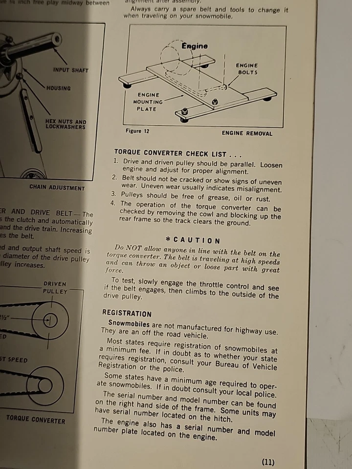 ОРИГИНАЛЬНЫЙ 1974 COLUMBIA СЕРВИС РУКОВОДСТВО СНЕГОХОД C300-C440T/SST340-SST440 - Изображение 3 из 4