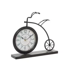 13 In. X 12 In. Brown Metal Bike Analog Clock