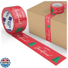 Merry Christmas Tree Holiday Packing and Shipping Tape Cute Holid