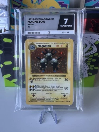 Graded Shadowless WOTC Magneton Holo Rare Ace 7 9/102 | Pokémon TCG