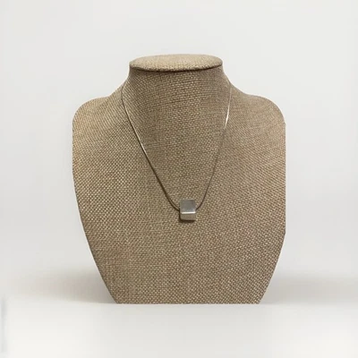925 sterling silver modernist style cubic look pendant and chain - Image 1 of 4